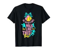 Toutes Les Jolies Filles marchent comme ça! Silhouettes de Softball T-Shirt