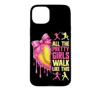 Toutes Les Jolies Filles marchent comme Cette Jeune joueuse de Softball Coque pour iPhone 15 Plus