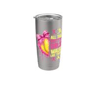 Toutes les jolies filles marchent comme cette jeune joueuse de softball Gobelet isotherme en acier inoxydable double paroi