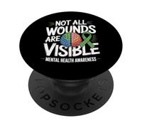 Toutes Les plaies ne sont Pas Visibles Santé mentale Bien-être Mental PopSockets PopGrip Adhésif