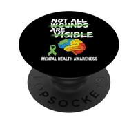 Toutes Les plaies ne sont Pas Visibles Santé mentale Bien-être Mental PopSockets PopGrip Adhésif