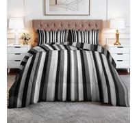 Toutes Saisons Couette 140 x 200 cm Art Thèmes Géométriques Rayures Couette matelassée Luxueuse et Douce en Duvet et Plumes, Respirante Lavable en Machine, Hypoallergenique, Good Sleep Gris Argenté