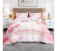Toutes Saisons Couette 140 x 200 cm Naturelles Romantiques Fleurs Cerisier Couette matelassée Luxueuse et Douce en Duvet et Plumes, Respirante Lavable en Machine, Hypoallergenique, Good Sleep Rose