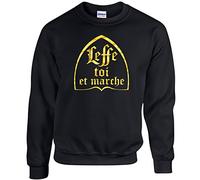 TOUTISHIRT Sweat Leffe toi et Marche, Noir à col Rond, Humour alcoolique bière (M)
