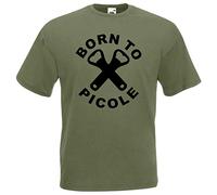 TOUTISHIRT T-Shirt Born to Picole - Humour Alcoolique Bistrot Bière Décapsuleur Whisky Pastis (XL)