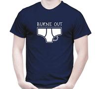 TOUTISHIRT T-Shirt Burne Out - Humour Surmenage Burn Out Accident de Slip (L)