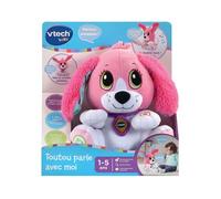 VTech - Toutou Parle avec Moi Rose, Jouet Chien Interactif Qui Répète, Bouge la Tête et Les Oreilles, Peluche Bébé à Fonctions, Jeu Évolutif et Éducatif, Cadeau Enfant Dès 1 an - Contenu en Français