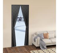 TouTToNG Rideau de porte magnétique de protection thermique, 100 x 220 cm, rideau de protection magnétique isolé, imperméable, coupe-vent, double méthode d'ouverture, noir