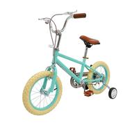 TouTToNG Vélo d'apprentissage pour enfant 14" avec roues d'entraînement d'une taille de 39,37 à 45,28 ", convient pour filles et garçons (vert + beige)