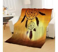 Tovast 3D Couverture Attrape Rêves 150x200cm Microfibre Flanelle Douce et Chaude Polaire Plaid Couverture Rétro Blanket Lumière pour Lit Canapé La Chambre Coucher Voyages(Image 29-10)