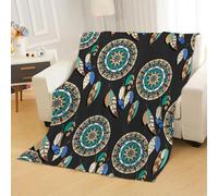 Tovast 3D Couverture Attrape Rêves 180x220cm Microfibre Flanelle Douce et Chaude Polaire Plaid Couverture Rétro Blanket Lumière pour Lit Canapé La Chambre Coucher Voyages(Image 13-3)