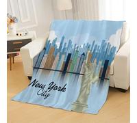 Tovast 3D Couverture New York 220x240cm Microfibre Flanelle Douce et Chaude Polaire Plaid Couverture Statue De La Liberté Blanket Lumière pour Lit Canapé La Chambre Coucher Voyages(Image 16-2)