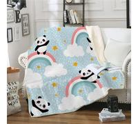 Tovast 3D Couverture Panda 130x150cm Microfibre Douce et Chaude Polaire Plaid Couverture Sherpa Cartoon Animaux Blanket Lumière pour Lit Canapé La Chambre Coucher Voyages(Image 14-29)