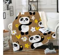 Tovast 3D Couverture Panda 130x150cm Microfibre Douce et Chaude Polaire Plaid Couverture Sherpa Cartoon Animaux Blanket Lumière pour Lit Canapé La Chambre Coucher Voyages(Image 14-2)