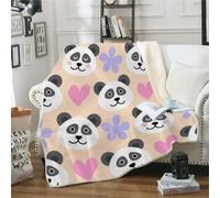Tovast 3D Couverture Panda 150x200cm Microfibre Douce et Chaude Polaire Plaid Couverture Sherpa Cartoon Animaux Blanket Lumière pour Lit Canapé La Chambre Coucher Voyages(Image 32-22)