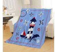 Tovast 3D Couverture Phare 220x240cm Microfibre Flanelle Douce et Chaude Polaire Plaid Couverture Cartoon Blanket Lumière pour Lit Canapé La Chambre Coucher Voyages(Image 18-3)