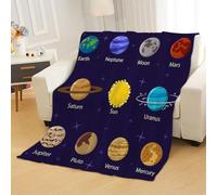 Tovast 3D Couverture Planète 220x240cm Microfibre Flanelle Douce et Chaude Polaire Plaid Couverture Cartoon Blanket Lumière pour Lit Canapé La Chambre Coucher Voyages(Image 6-6)