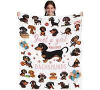 Tovast 3D Couverture Teckel 100x130cm Microfibre Flanelle Douce et Chaude Polaire Plaid Couverture Animaux Mignons Blanket Lumière pour Lit Canapé La Chambre Coucher Voyages(Image 1-4)