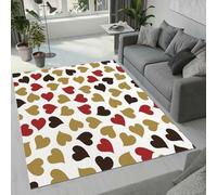 Tovast Tapis Amour Salon Chambre 100x150 cm Duveteux Doux Confort Tapis Thème Romantique 3D Lavable Antidérapant Poil Ras Moquette pour Chevet Couloir Intérieur et Extérieur Rug Décorer(Image 6-9)