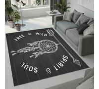 Tovast Tapis Attrape Rêves Salon Chambre 100x150 cm Duveteux Doux Confort Tapis Rétro 3D Lavable Antidérapant Poil Ras Moquette pour Chevet Couloir Intérieur et Extérieur Rug Décorer(Image 5-19)