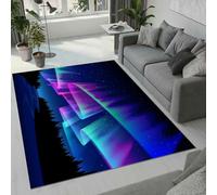 Tovast Tapis Aurora Salon Chambre 100x150 cm Duveteux Doux Confort Tapis Nature 3D Lavable Antidérapant Poil Ras Moquette pour Chevet Couloir Intérieur et Extérieur Rug Décorer(Image 6-14)