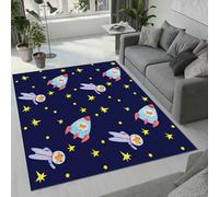 Tovast Tapis Ciel étoilé Salon Chambre 120x180 cm Duveteux Doux Confort Tapis Fusée 3D Lavable Antidérapant Poil Ras Moquette pour Chevet Couloir Intérieur et Extérieur Rug Décorer(Image 10-12)