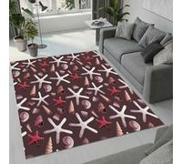 Tovast Tapis étoile De Mer Salon Chambre 100x150 cm Duveteux Doux Confort Tapis Conque 3D Lavable Antidérapant Poil Ras Moquette pour Chevet Couloir Intérieur et Extérieur Rug Décorer(Image 4-5)