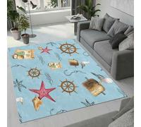 Tovast Tapis étoile De Mer Salon Chambre 180x240 cm Doux Confort Tapis Thème Océanique 3D Lavable Antidérapant Poil Ras Moquette pour Chevet Couloir Intérieur et Extérieur Rug Décorer(Image 4-4)