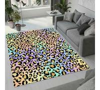 Tovast Tapis Imprimé Léopard Salon Chambre 80x150 cm Duveteux Doux Confort Tapis Arc en Ciel 3D Lavable Antidérapant Poil Ras Moquette pour Intérieur et Extérieur Rug Décorer(Image 43-1)