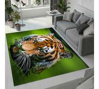 Tovast Tapis Tigre Salon Chambre 100x200 cm Duveteux Doux Confort Tapis Animal 3D Lavable Antidérapant Poil Ras Moquette pour Chevet Couloir Intérieur et Extérieur Rug Décorer(Image 2-8)