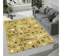 Tovast Tapis Tour Eiffel Salon Chambre 100x150 cm Duveteux Doux Confort Tapis Thème Romantique 3D Lavable Antidérapant Poil Ras Moquette pour Intérieur et Extérieur Rug Décorer(Image 48-11)