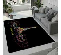 Tovast Tapis Tour Eiffel Salon Chambre 100x200 cm Duveteux Doux Confort Tapis Art 3D Lavable Antidérapant Poil Ras Moquette pour Intérieur et Extérieur Rug Décorer(Image 48-15)