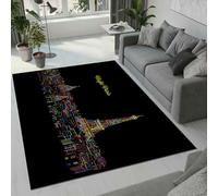Tovast Tapis Tour Eiffel Salon Chambre 140x200 cm Duveteux Doux Confort Tapis Art 3D Lavable Antidérapant Poil Ras Moquette pour Intérieur et Extérieur Rug Décorer(Image 48-7)
