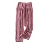 TOVCHEI Chemises Post-Chirurgie De L'Épaule, Pantalons Détachables, Pyjamas De Patient Moelleux Polaire Douce Vêtements De Patient Alité,Pink a pants,XXL