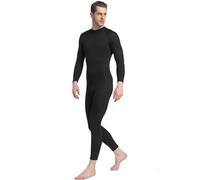 TOVCHEI Combinaison De Plongée Noire en Néoprène 1,5 Mm, Une Pièce, Chaude, Résistante Au Froid, Manches Longues, Fermeture Éclair dans Le Dos, Combinaison Méduse,Men,S