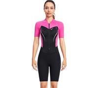 TOVCHEI Combinaison Une Pièce 1,5 Mm Néoprène À Manches Courtes, Short, Combinaison De Plongée, Protection Solaire Chaude pour Le Surf, La Plongée en Apnée, La Natation,Woman b,XXL