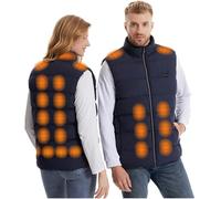 TOVCHEI Gilet Chauffant Léger avec 9/11/15/17/20/23 Zones De Chauffage Smart Electric Heated Jacket avec 20000mAh Batterie,Blue 23 Zones 4 Control,5XL