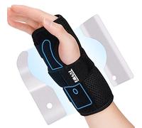 TOVIKI Attelle Poignet Réglable avec Double Attelle Métallique - Orthèse Main Droite pour Canal Carpien, Tendinite, Entorse | Confort Respirant & Utilisation Nocturne (Droite)