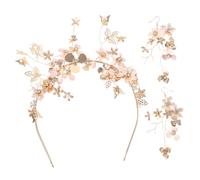 TOVINANNA 1 Ensemble Bijoux de Mariage pour Femme Set Élégant de Diadème et Boucles Oreilles pour Mariée Accessoires de Fête Parfait pour Occasions Spéciales