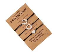 TOVINANNA 1 Ensemble De Bracelets Tressés En Forme De Cœur Bracelets Assortis Bracelet Mère-Fille Bracelet De Relation Bracelet Cordon Acier Inoxydable Noir