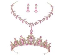 TOVINANNA 1 Ensemble De Colliers Et Boucles D'Oreilles Couronne De Mariée Bijoux De Mariée Diadèmes Et Couronnes Pour Femmes Collier Pour Mariage Collier Couronne De Reine Bijoux