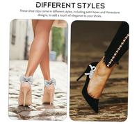 TOVINANNA 1 jeu Pince À Chaussures Décorative De Nœud Pour Fête Talon Élégant Pour Femme Embellissement De Chaussures Breloques Irisées Décoration De 4 pièces