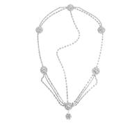 TOVINANNA 1 Pc Chaîne De Cheveux En Strass Superposés Pendentif Cheveux Casque De Fille De Fleur Bouquet Chaîne De Cheveux De Fête Bijoux De Cheveux Décor Vintage Silver Alliage