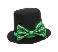 TOVINANNA 1 Pc Chapeau En Épingle à Cheveux Pinces à Cheveux Chapeau De Magicien Épingle à Cheveux Chapeau Trèfle Vert Clip Chapeau Haut De Forme Noir Élégant Pompon L'animal De Compagnie