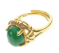 TOVINANNA 1 Pièce Anneau de jade incorporé en or fidget anneau articulation femmes bagues émeraude bijoux de doigt de femmes unique trend accessoire de décoration bague femme cuivrage Green