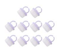 TOVINANNA 10 Pièces Brosse à Ongles D'anneau pour Manucure, Compacte et Portable, Poils Doux en Pp et Corps en Polystyrène, Nettoyage des Petits Accessoires