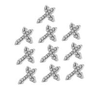TOVINANNA 10 Pièces Charms Croix pour Ongles Charms de Nail Art Rhinestones pour Décoration Diy