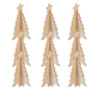 TOVINANNA 10 Pièces Pendentif Sapin Beige en Bois à Peindre, Décoration DIY Facile à Utiliser et Résistante pour Ornement Chic d'arbre Festif