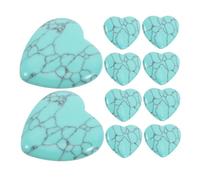 TOVINANNA 10 Pièces Poli Amour Turquoise Blocs Pierres Coeur Artisanat Coeur Pierre Décor Turquoise Coeur Décor Décoratif Coeur Turquoise Bureau Coeur Ornement Scène Mise En Page Orner Vert