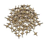 TOVINANNA 100pièces Breloques Étoiles Creuses Pour Fabrication De Bijoux Petites Breloques Étoiles à Quatre Branches Pour Bracelets Colliers Et Pendentifs